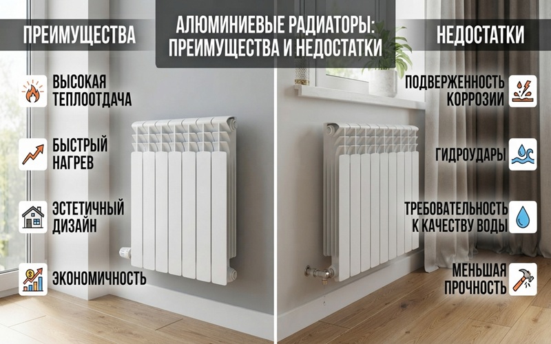 Алюминиевые радиаторы: преимущества и недостатки