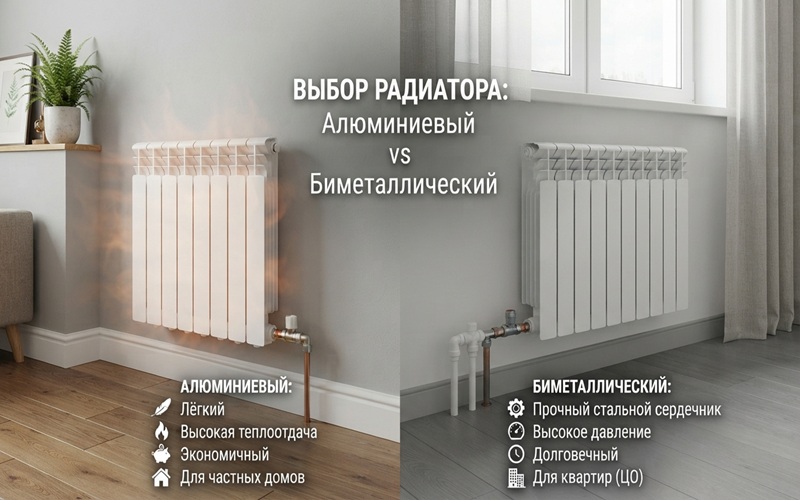 Алюминиевый или биметаллический радиатор